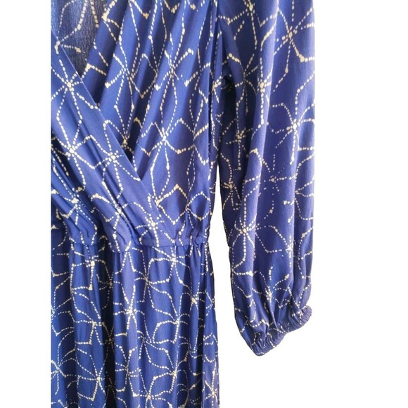 Anthropologie Plenty By Tracy Reese Aleah Dress Women's S Blue Stars Ruffle Hem - Picture 2 of 7